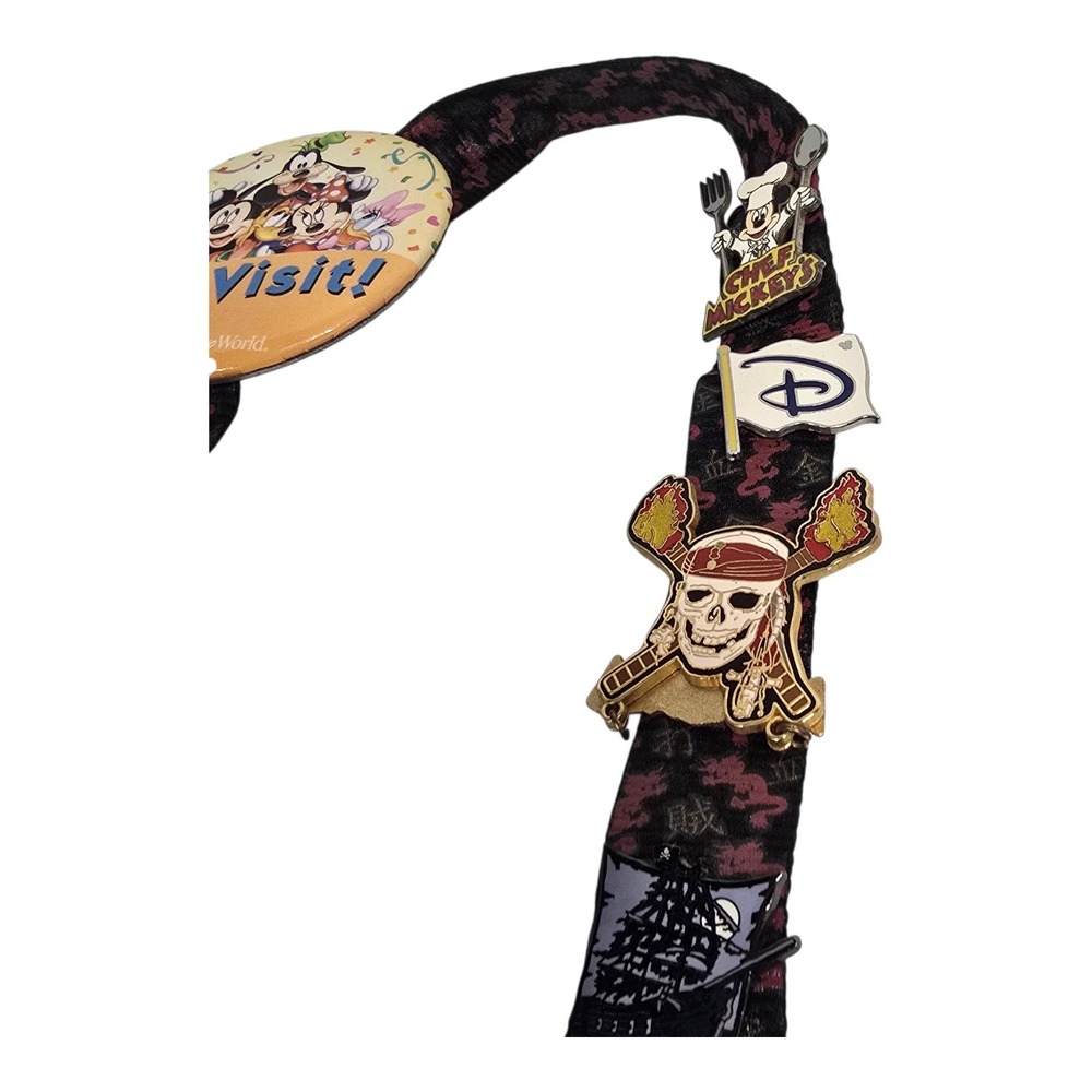 Disneyland Pirates of the Caribbean Pins & Mickey Mouse Lanyard Pin LOT - Picture 3 of 16